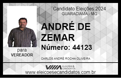 Candidato ANDRÉ DE ZEMAR 2024 - GUARACIAMA - Eleições