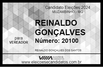 Candidato REINALDO GONÇALVES 2024 - MUZAMBINHO - Eleições