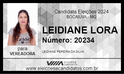 Candidato LEIDIANE LORA 2024 - BOCAIÚVA - Eleições