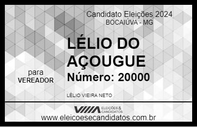 Candidato LÉLIO DO AÇOUGUE 2024 - BOCAIÚVA - Eleições