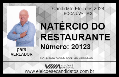 Candidato NATÉRCIO DO RESTAURANTE 2024 - BOCAIÚVA - Eleições