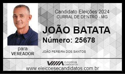 Candidato JOÃO BATATA 2024 - CURRAL DE DENTRO - Eleições