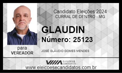 Candidato GLAUDIN 2024 - CURRAL DE DENTRO - Eleições