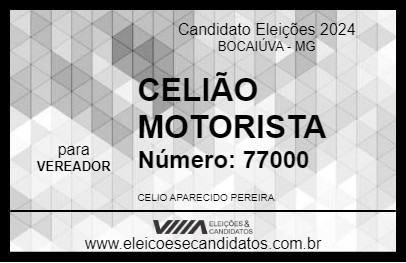 Candidato CELIÃO MOTORISTA 2024 - BOCAIÚVA - Eleições