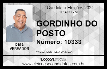 Candidato GORDINHO DO POSTO 2024 - IPIAÇU - Eleições