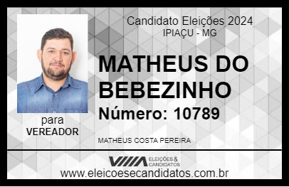 Candidato MATHEUS DO BEBEZINHO 2024 - IPIAÇU - Eleições