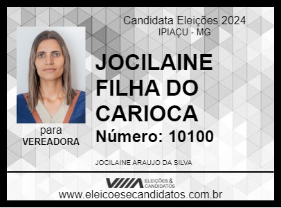 Candidato JOCILAINE FILHA DO CARIOCA 2024 - IPIAÇU - Eleições