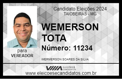 Candidato WEMERSON TOTA 2024 - TAIOBEIRAS - Eleições