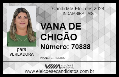 Candidato VANA DE CHICÃO 2024 - INDAIABIRA - Eleições