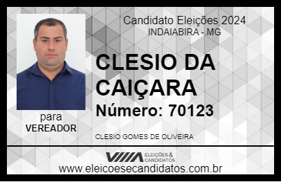 Candidato CLESIO DA CAIÇARA 2024 - INDAIABIRA - Eleições