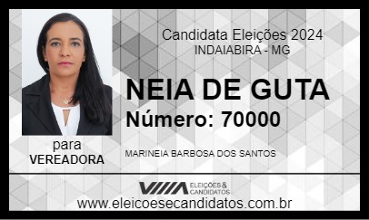 Candidato NEIA DE GUTA 2024 - INDAIABIRA - Eleições