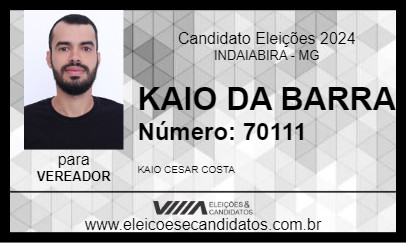 Candidato KAIO DA BARRA 2024 - INDAIABIRA - Eleições