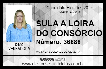 Candidato SULA A LOIRA DO CONSÓRCIO  2024 - MANGA - Eleições