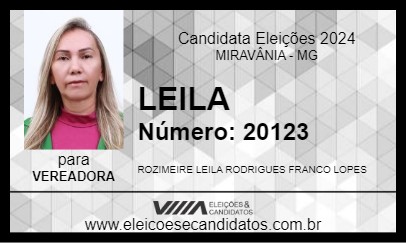 Candidato LEILA 2024 - MIRAVÂNIA - Eleições