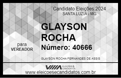 Candidato GLAYSON ROCHA 2024 - SANTA LUZIA - Eleições