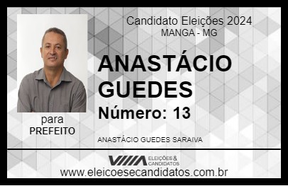 Candidato ANASTÁCIO GUEDES 2024 - MANGA - Eleições