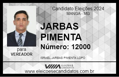 Candidato JARBAS PIMENTA 2024 - MANGA - Eleições