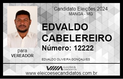 Candidato EDVALDO CABELEREIRO 2024 - MANGA - Eleições