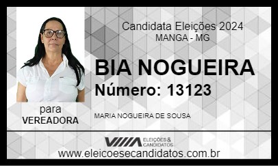 Candidato BIA NOGUEIRA 2024 - MANGA - Eleições