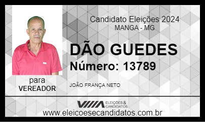 Candidato DÃO GUEDES 2024 - MANGA - Eleições