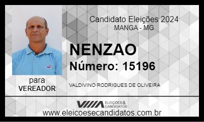 Candidato NENZAO 2024 - MANGA - Eleições