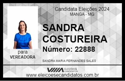 Candidato SANDRA COSTUREIRA 2024 - MANGA - Eleições