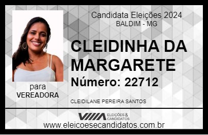 Candidato CLEIDINHA DA MARGARETH 2024 - BALDIM - Eleições