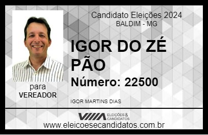 Candidato IGOR DO ZÉ PÃO 2024 - BALDIM - Eleições