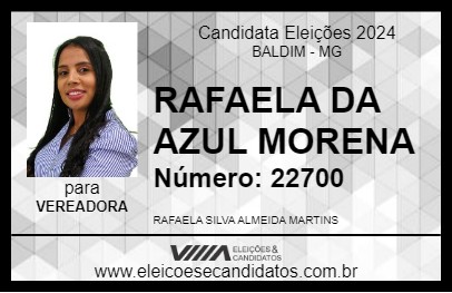 Candidato RAFAELA DA AZUL MORENA 2024 - BALDIM - Eleições