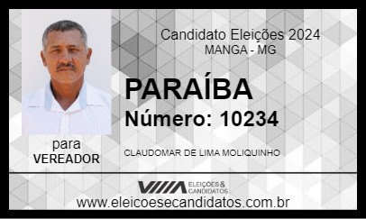 Candidato PARAÍBA 2024 - MANGA - Eleições