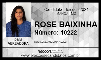 Candidato ROSE BAIXINHA 2024 - MANGA - Eleições