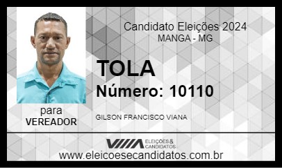 Candidato TOLA 2024 - MANGA - Eleições