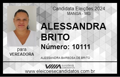 Candidato ALESSANDRA BRITO 2024 - MANGA - Eleições