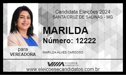 Candidato MARILDA 2024 - SANTA CRUZ DE SALINAS - Eleições