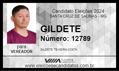 Candidato GILDETE 2024 - SANTA CRUZ DE SALINAS - Eleições