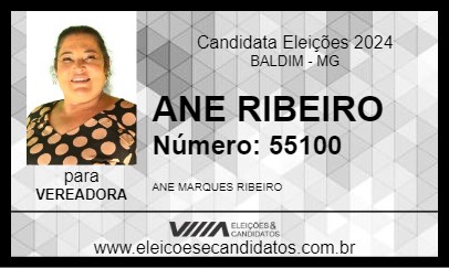 Candidato ANE RIBEIRO 2024 - BALDIM - Eleições