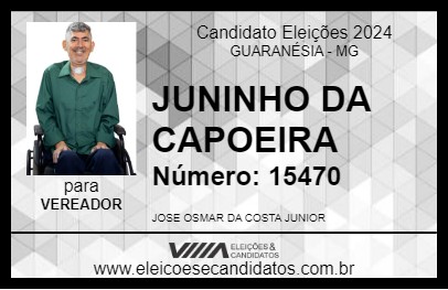 Candidato JUNINHO DA CAPOEIRA 2024 - GUARANÉSIA - Eleições