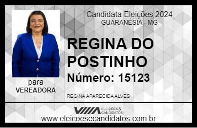 Candidato REGINA DO POSTINHO 2024 - GUARANÉSIA - Eleições