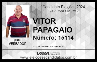 Candidato VITOR PAPAGAIO 2024 - GUARANÉSIA - Eleições