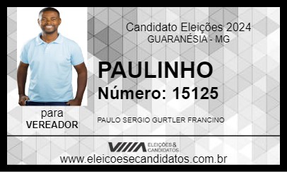 Candidato PAULINHO 2024 - GUARANÉSIA - Eleições