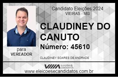 Candidato CLAUDINEY DO CANUTO 2024 - VIEIRAS - Eleições