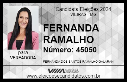 Candidato FERNANDA RAMALHO 2024 - VIEIRAS - Eleições