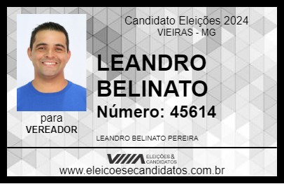 Candidato LEANDRO BELINATO 2024 - VIEIRAS - Eleições