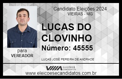 Candidato LUCAS DO CLOVINHO 2024 - VIEIRAS - Eleições