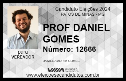 Candidato PROF DANIEL GOMES 2024 - PATOS DE MINAS - Eleições