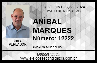 Candidato ANÍBAL MARQUES 2024 - PATOS DE MINAS - Eleições