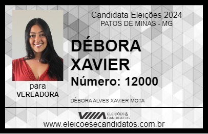 Candidato DÉBORA XAVIER 2024 - PATOS DE MINAS - Eleições