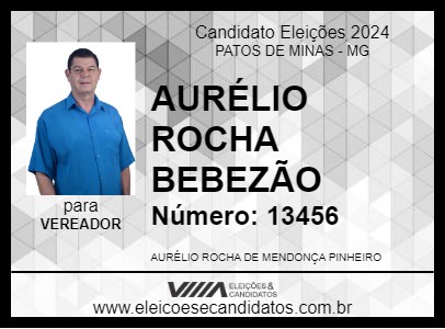 Candidato AURÉLIO ROCHA BEBEZÃO 2024 - PATOS DE MINAS - Eleições