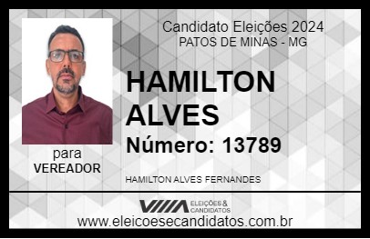 Candidato HAMILTON ALVES 2024 - PATOS DE MINAS - Eleições