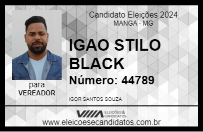 Candidato IGAO STILO BLACK 2024 - MANGA - Eleições